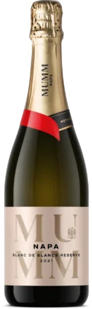 A bottle of Mumm Napa Blanc de Blancs Reserve brut sparkling wine
